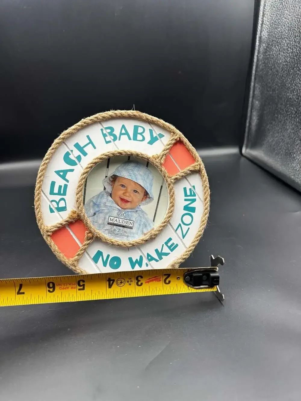 Malden International Designs Beach Baby No Wake Zone 4x4 Photo Frame